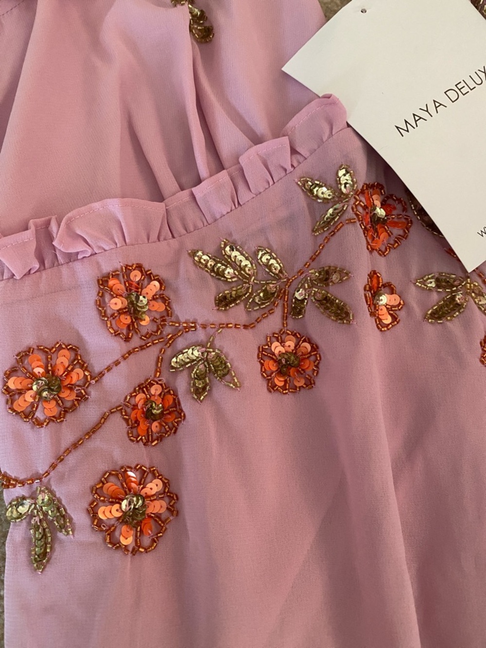 Maya Deluxe size 12 pink embellished beaded dress NWT - Picture 12 of 12